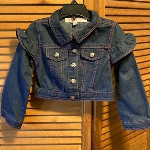 Nannette Baby Unicorn Embroidered Denim Jean Jacket